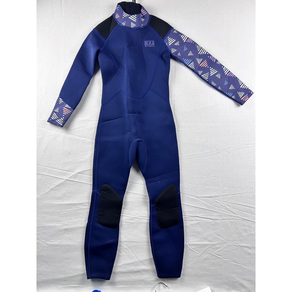 Dark Lightning Kids Wetsuit Size 8 Blue Neoprene Full Body Long Sleeve‎ Surfing